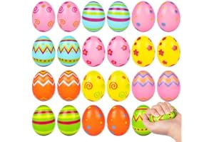 CPPSLEE 24 PCS Easter Eggs Squishies Toys, Easter Basket Stuffers, Squishy Toys for Kids, Slow Rising Squishy Stress Relief Easter Eggs, Easter Egg Hunts Party Favors