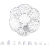 550Pcs Silicone Earring Backs, Hypoallergenic 6-Style with Floral Case | Varied Earring Backs for Studs, Hoops, Fish Hooks. Soft Gentle for Sensitive Ears. Rubber Rings &amp; Pads for Secure Custom Fit
