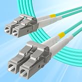 10Gtek Fiber Patch Cable - LC to LC OM3 10Gb/Gigabit Multi-Mode Jumper Duplex 50/125&mu;m LSZH Fiber Optic Cord for SFP Transceiver, Aqua, 0.3-Meter(1ft)