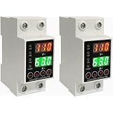 Voltage Protector 110V 220V, 63A Adjustable Smart Circuit Breaker(2PCS) | Real-time voltage &amp; current display, High/Low Voltage Cutoff and Overcurrent Protection