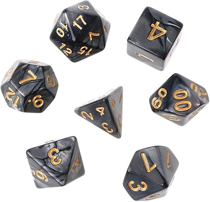 Amazon Com Buzhi Polyhedral Dice For Trpg Board Game Dungeons And Dragons D D12 2xd10 D8 D6 D4 7 Pack Toys Games