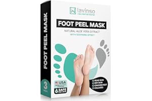 LV LAVINSO Lavinso Foot Peel Mask for Dry Cracked Feet – 3 Pack Dead Skin Remover Foot Mask for Cracked Feet and Callus - Exfoliating Feet Peeling Mask for Soft Baby Feet, Original Scent