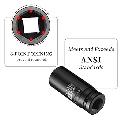TUZkozs 1/2-Inch Drive 22mm Deep Impact Socket with
