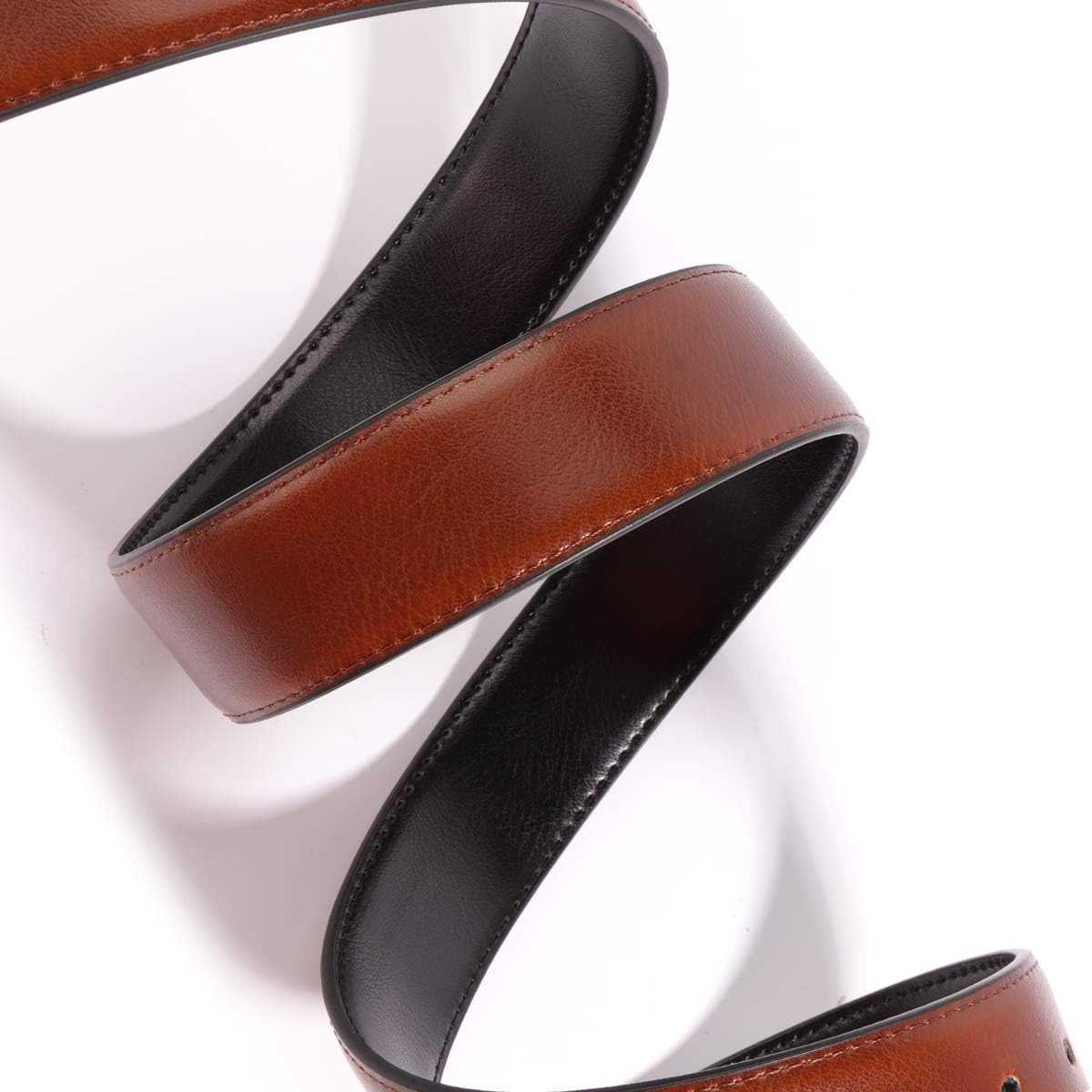 Leather Belts For Men - Mens Belt For Suits, Jeans, Uniform With Single Prong Buckle by MayBest: Clothing