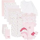 Spasilk Baby Essential 23 Piece Layette Set for Newborns and Infants, 0-6 Months, Pink Girl