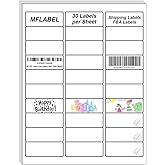 MFLABEL 1" x 2-5/8" Address Labels for Laser & Inkjet Printers 15,000 White Shipping Stickers(500Sheets,30/Sheet)+48 Free Fragile Stickers | Easy to Peel,Mailing Labels for Packages, Shipping
