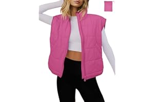 LAMISSCHE Womens Puffer Vest Winter Lightweight Quilted Jackets Sleeveless Zip Up Fall Outfits Puffy Running Coat