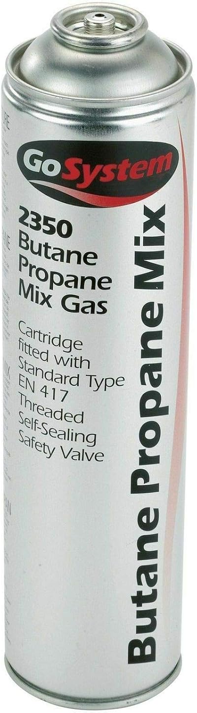 GoSystem 2350 70:30 Butane Propane Mix Gas Cartridge EN417 Threaded 350g UK