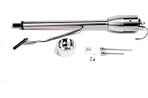 Pateyney 30" Polished Finished Tilt Manual Steering Column w/ 9 Hole Wheel Adapter No Key