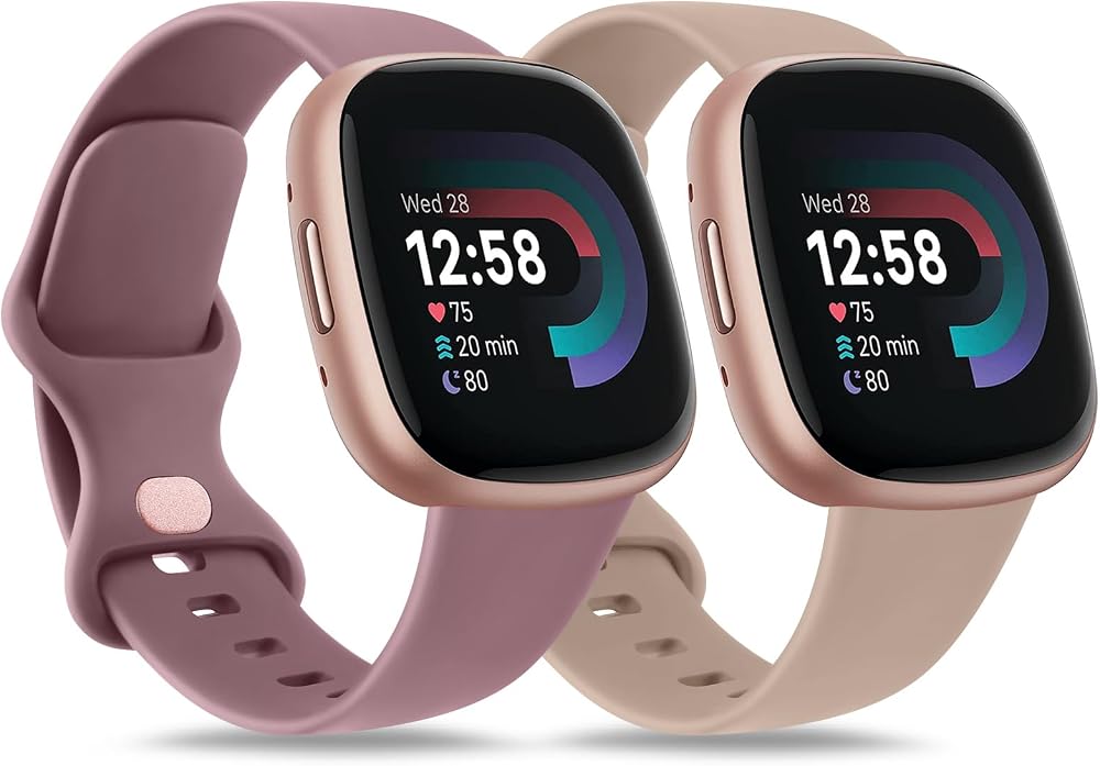 AK Silicone Sport Straps for Fitbit Sense 2 Sense Versa 4 Versa 3 Pack A S
