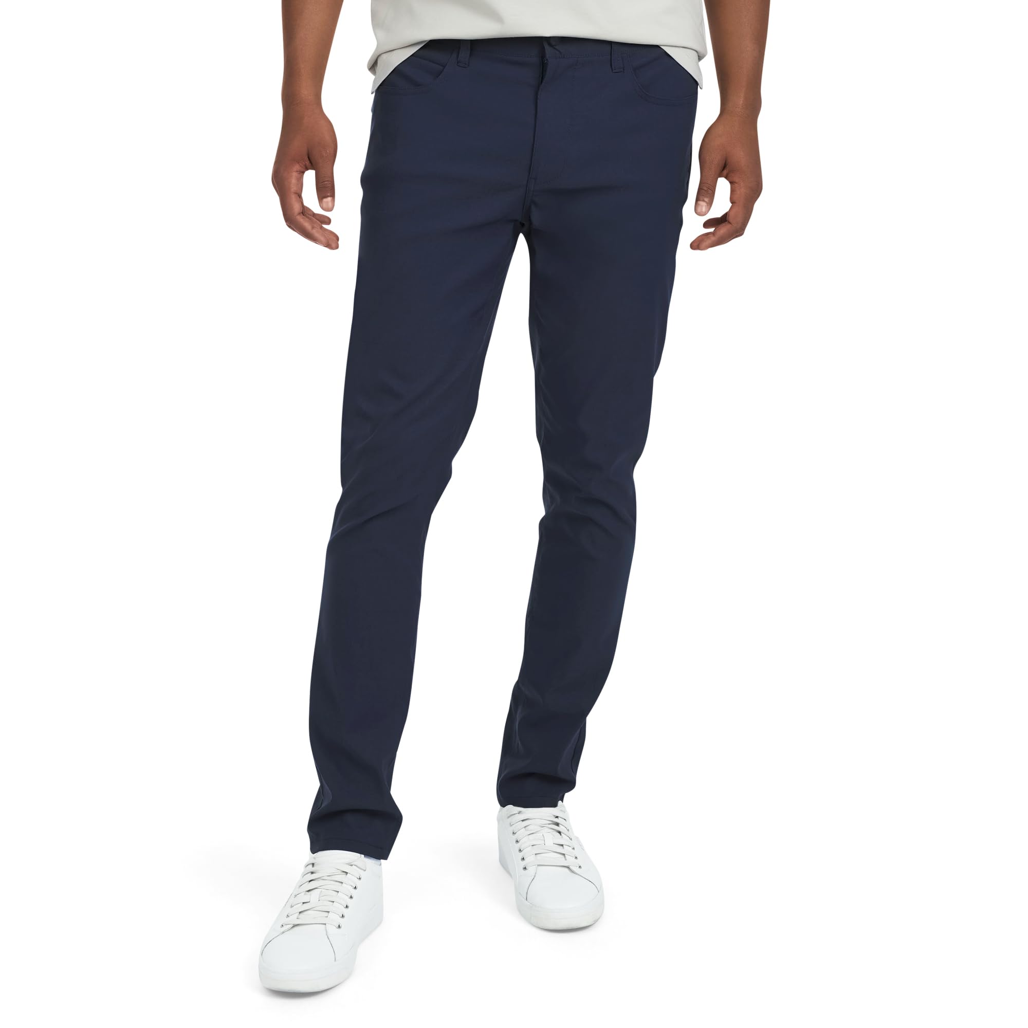 Photo 1 of DKNY Mens Lightweight Travel Pants for Men- Skinny Fit Performance Tech Hiking Pants for Men | Business Casual Mens Work Pant Navy
