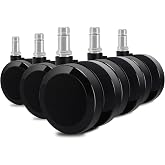 Herman Miller 60mm(2.36") Aeron Chair Caster Wheel Replacement(Set of 5,Black), Heavy Duty, Universal Size, Fit Most Brand Office Chair