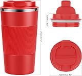 YINJOYI Travel Mug 510ml Stainless Steel Vacuum Insulated Red view 4