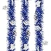 Royal Blue Tinsel Garland Blue Snowflake Metallic Streamers 18 Ft Celebrate a Holiday Hanukkah Party Winter Wonderland Ceiling Hanging Decorations Indoor and Outdoor Disco Party Supplies