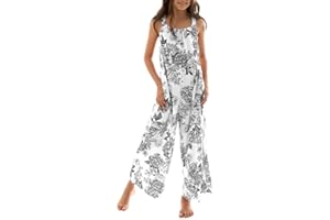 RRHSS Girls Floral Backless Maxi Jumpsuit Teen Wide Leg Rompers Kids Summer Casual Boho Overalls Pants
