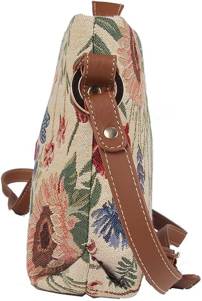 Signare Tapestry Crossbody Bag Small Shoulder Bag for Women with Floral Design (Morning Garden) - Image 3