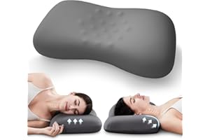 OS OMYSTYLE Ergonomic Contour Design Memory Foam Pillow for Side & Back & Stomach Sleepers, Cervical Shape Pillow for Bed Sleeping Gently Cradles Head & Provides Neck Support & Shoulder Pain Relief | Dark Gray