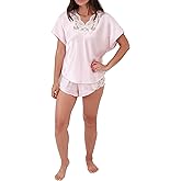 Shadowline Women's Rochelle Satin Short Pajama Set