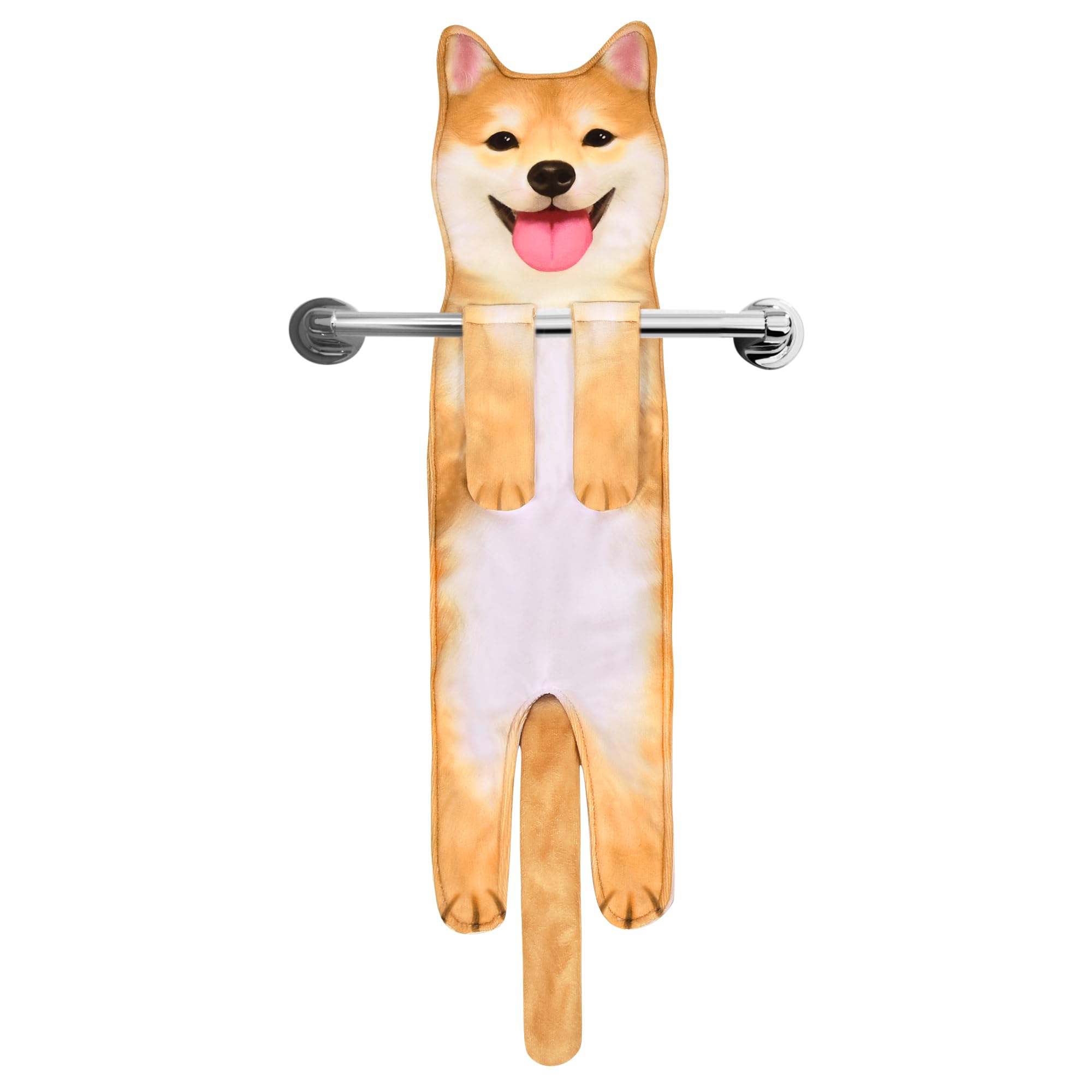 AGRIMONY Shiba Inu Dog Funny Hand Towel - Soft, Absorbent, Cute Decor for Bathroom & Kitchen for Dog Lovers