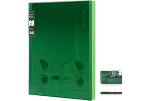 Kokuyo 20-Pocket Binder with Plastic Sleeves 8.5"x11" (Green), A4 and US Letter Expandable Art Portfolio Folder with Clear Sh