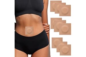 SPUSEN 50pcs Disposable Castor Oil Pack Wrap Belly Button(Oil Not Included) ,Castor Oil Patches Self-Adhesive Castor Oil Wrap Organic Cotton Easy to Use,SKIN-COLOR