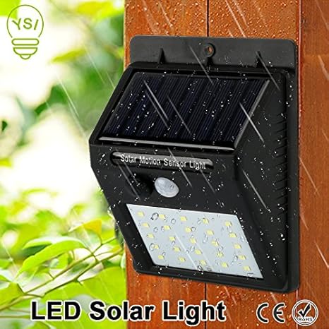 Home Cube 25 LED Solar Wall Light Outdoor LED Lights Waterproof IP65 Wireless PIR Motion Sensor Solar Powered Garden Lamp - Black Color