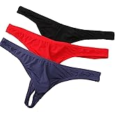 Pouchsexy Men's Thong Underwear Thongs G-String Underpants Breathable Ice Silk T-Back Low Rise Bikini Briefs
