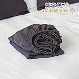 King Linens 100% Linen Solid Color Simple Fitted