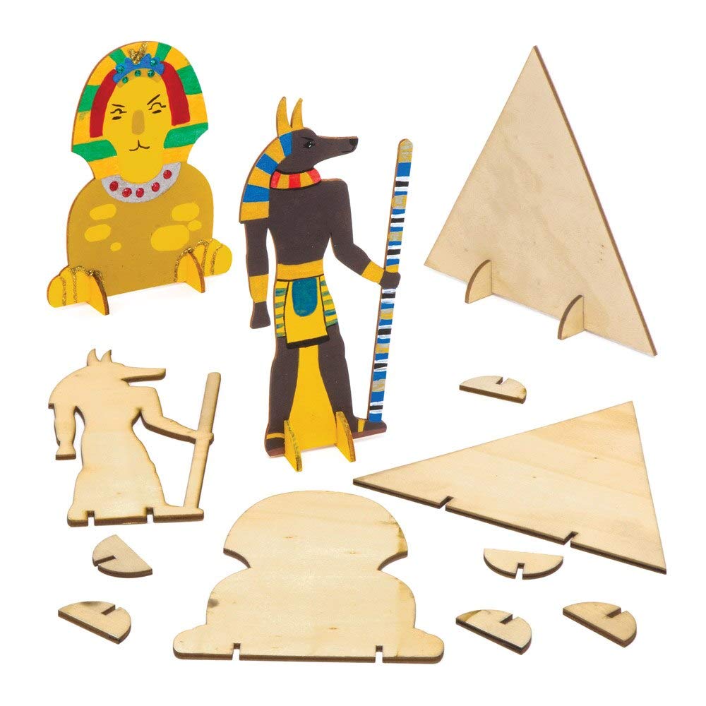 Baker Ross AW809 Ancient Egypt Wooden Shapes (Pack of 6)