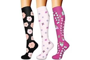 BLUEENJOY Compression Socks for Women & Men (3 pairs) - Best Support for Nurses, Running, Hiking, Recovery & Flight Socks