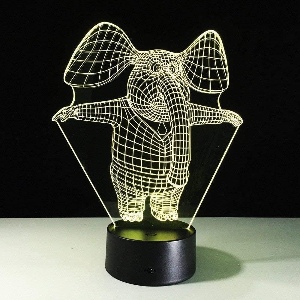 Boutiquespace Standing Elephant Table lamp 7 Colors Change The Desk lamp 3D led lamp Novelty Night Light