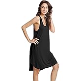 WiWi Womens Cooling Nightgowns Bamboo Viscose Sleeveless Sleep Shirts Super Soft Tank Night Dress Plus Size Sleepwear S-4X