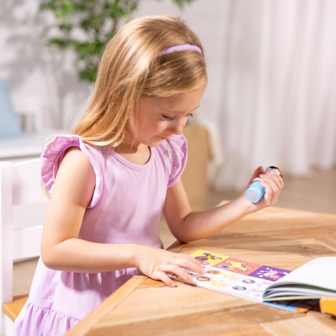 Melissa & Doug Sticker Wow!™ 24-Page Activity Pad and Sticker Stamper, 300 Stickers, Arts and Crafts Fidget Toy Collectible Character – Dog - for Kids Ages 3+ - FSC Certified