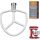 Stainless Steel Flat Beater Compatible with KitchenAid 6 Quart Bowl-Lift Stand Mixers