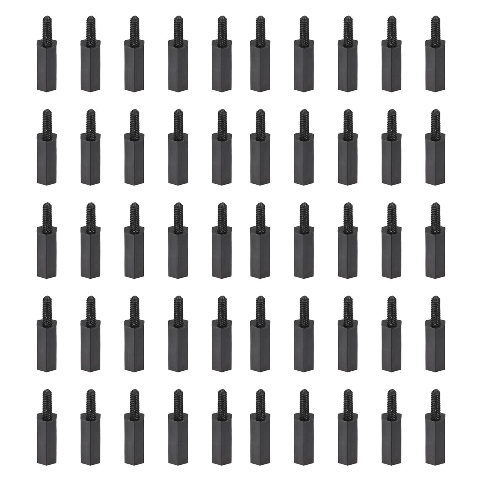 YOKIVE 150 Pcs M2 Standoff Screws, Nylon Hex PCB Standoffs with High Insulation Effect, Keep Height Consistent, Great for Motherboard (Black, 10mm+6mm)
