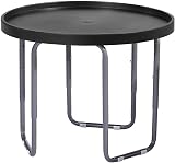 simpahome Multi-Purpose Round Utility Table - Black, Height Adjustable view 1
