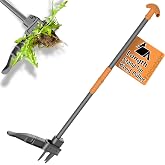 Toiclebor Stand Up Weed Puller with Long Ergonomic Handle, Black | Manual garden weeder for removing weeds and roots without bending or kneeling.