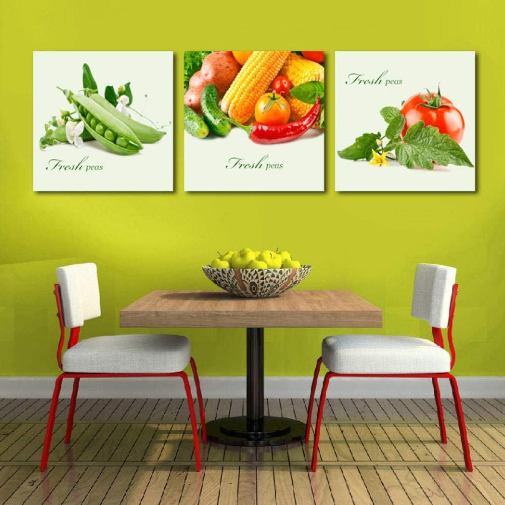 xwwnzdq Modern Food Poster Vegetable Fruit Healthy Green Organic Food Print Canvas Picture Art Wall For Kitchen Living Room Decoration No Frame-3pcs_40x60cm