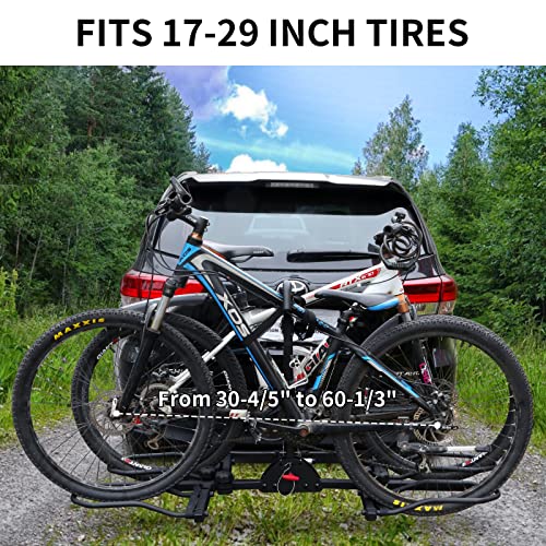 WEIZE Hitch Bike Rack, Wobble Free Smart Tilting Folding Bicycle Car