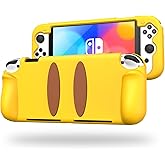KENOBEE Silicone Case for Nintendo Switch OLED Model 2021, Soft Lightweight Ergonomic Grip Protective Cover with Shock-Absorption and Anti-Scratch Design for Switch OLED Console 7.0", Yellow