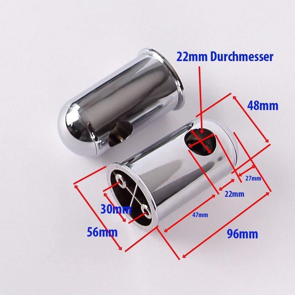 Soytich 2 x Wall Mount for Wall Rod Holder Wall Mount Shower Fitting (2xHalt03), Silver - Image 3