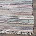 SAFAVIEH Rag Rug Collection Area Rug - 6' x 9', Grey & Multi, Handmade Boho Stripe Cotton, Ideal for High Traffic Areas in Living Room, Bedroom (RAR121M)