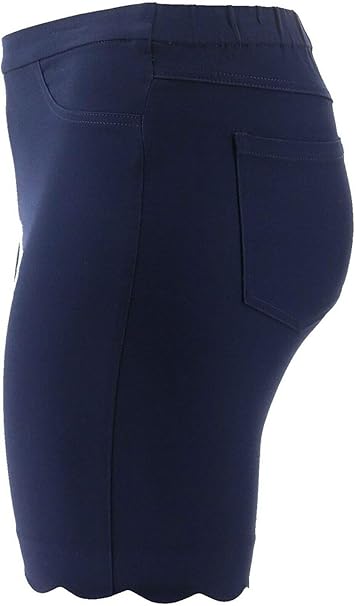 isaac mizrahi scalloped hem shorts