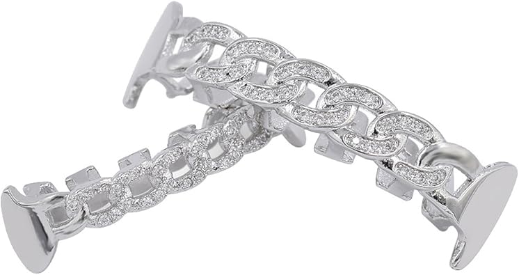 Gazechimp Fashion Hip Hop Rappeur Plaque Argent Ton Dentier De Bouche Brillent Argent Amazon Fr Bijoux