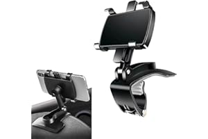 dawfall 1 PC Car Dashboard Mobile Phone Holder, Multi-Functional Silicone Snap-On Four-Petal Rearview Mirror Navigation Support Bracket, Auxiliary Travel Accessory, for Most Car Models (Black)