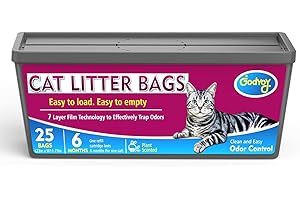 Cat Litter Refill Bags Compatible with Genie Easy Roll Litter Bin, 25 Bags Long Lasting Cat Bag Cartridge, 7-Layer Odor Contr