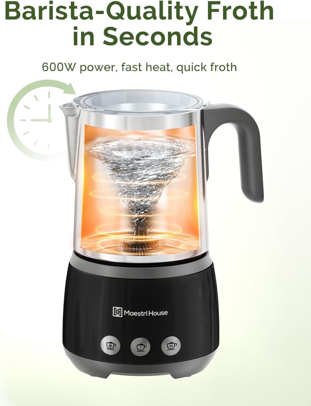Maestri House Milchaufschäumer Elektrisch 500 ml Touch-Steuerung 4
