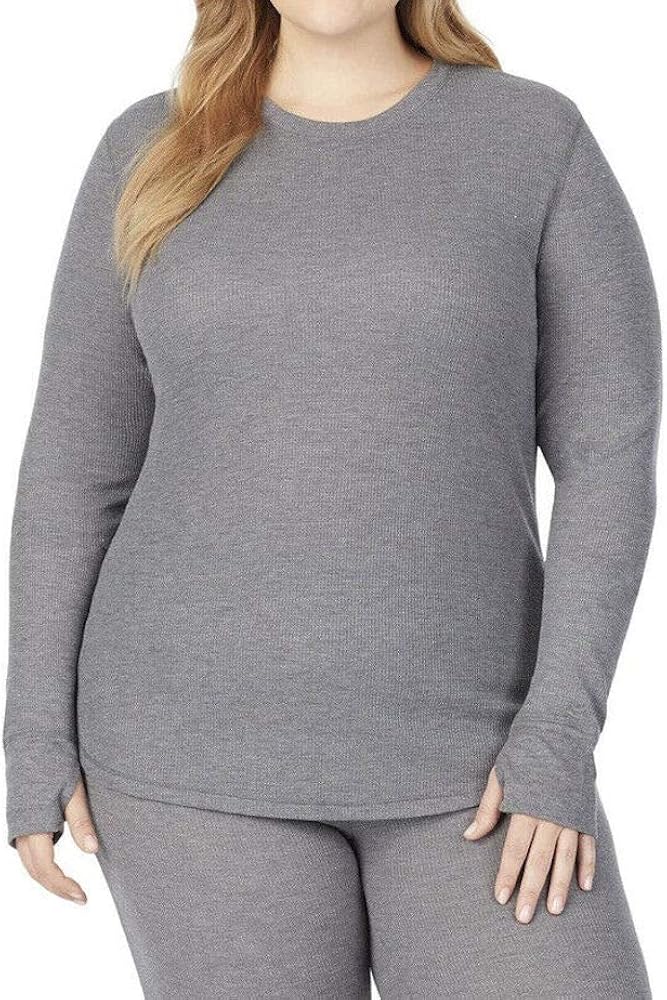 women's cuddl duds thermal long sleeve crewneck