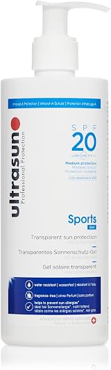 Ultrasun Sports Gel SPF20 400ml - Liposome Technology, Airless Dispenser