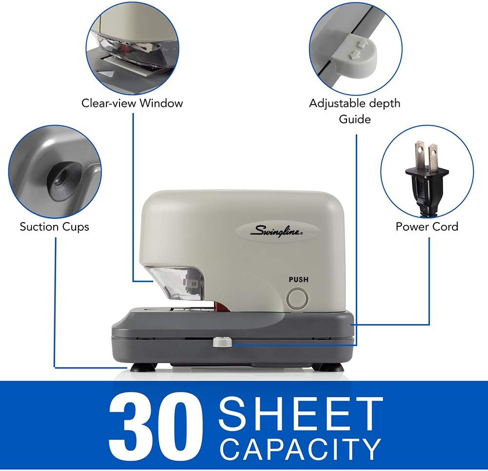 Swingline Electric Stapler, High Volume, 30 Sheet Capacity, Jam Free Stapling, Includes 5000 Staples, Black (69008) : Office Stapler Products : Office Products